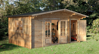 Forest Garden Wrekin Log Cabin 4.5m x 3.5m (ASSEMBLED)