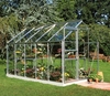 Halls Popular Greenhouse (6ft Wide)-[Width:6ft]-[Length:10ft]-[Finish:Aluminium Mill]-[Glazing:Toughened Safety Glass]-[Base:No]