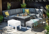 Hartman Aurora 6 Seat Rectangular Casual Aluminium Dining Set With Gas Firepit (Matt Xerix / Flint)