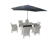 Katie Blake Chatsworth Rectangular 6 Seater Dining Set (Grey Weave/Grey)