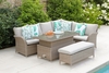 LG Outdoor Monaco Sand Rectangular 6 Seat Modular Dining Set with Adjustable Table