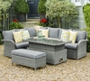 LG Outdoor Monaco Stone 6 Seat Rectangular Modular Dining Set with Adjustable Table