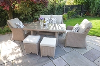 LG Outdoor Saigon Heritage Lowback Lounge Dining Set-Natural