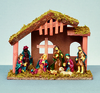 Premier Christmas 10 Piece Nativity Barn