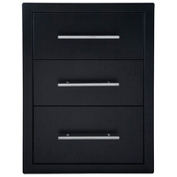 Sunstone Outdoor Kitchen Black Series Triple Access Drawer 30"