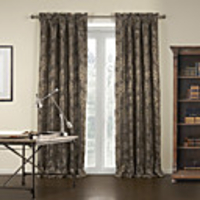 (1 Panel) Brown Gardern Jacquard Blackout Curtains