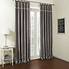 (1 Panel) Classic Grey Solid Embossed Blackout Curtains