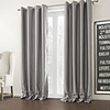 (1 Panel) Modern Silver Solid Room Darkening Curtains