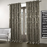 (1 Panel) Vintage Jacquard Dark Grey Blackout Curtains