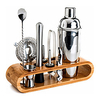 10-Piece Shaker Set Bar Tool Set with Stylish Bamboo Stand Bartender Kit Barware Sets Martini Cocktail Shaker Set Stainless Steel Lightinthebox