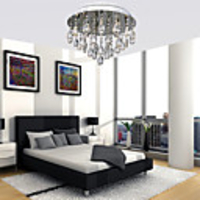 100W Modern Elegant Ceiling Light with 5 Lights in Crystal Beaded Design