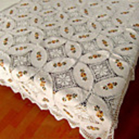 102"X67" European Stylish Handmade Cotton Floral Table Cloth