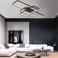 104cm LED 3-Light Linear Flush Mount Light Aluminum Geometric Modeling Pattern 70W Painted Finishes Dimmable With Remote Control Warm White Cold White Lightinthebox