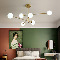 105 cm LED Ceiling Light Nordic Style Cluster Design Modern Geometric Shapes Single Design Pendant Light Metal Sputnik Gold Black Electroplated 110-120V 220-240V Lightinthebox