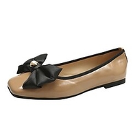 1603-2 cross-border special for bow widening and increasing shallow mouth shoes square toe soft bottom casual low heel large size shoes Lightinthebox
