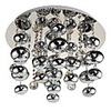160W Modern Beaded Flush Mount Light with 8 G4 Lights in Stainless Steel Design