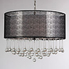 160W Modern Pendant Light with 4 Lights Fissure Style Shade Glass Water Droplet