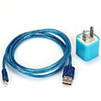 2- in-1 US Home Adapter Charger with Lightning 8 Pin Charging Data Sync Cable for iPhone 5