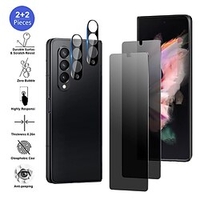 2-2 Pack Samsung Galaxy Z Fold 4 5G Privacy Screen Protector - 2 Private Tempered Glass Screen and 2 Camera Protectors Black Anti-Spy Screen Cover Lightinthebox
