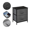 2 Drawers -Night Stand End Table Storage Tower - Sturdy Steel Frame Wood Top Easy Pull Fabric Bins - Organizer Unit For Bedroom Hallway Entryway Closets - Textured Print Grey Lightinthebox