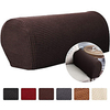 2 Pcs Stretch Sofa Couch Armrest Covers Slipcovers Recliner Armrest Elastic Solid Colored Flocking Polyester Brown Soft Washable Lightinthebox