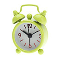 2" Round Twin Bells Mini Analog Alarm Clock (1xButton Battery,  Assorted Colors)