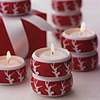 2"Modern Style Red Ceramic Candle Holder Dish