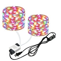 2x10M 66Ft 2x100leds Waterproof Copper Wire lights Fairy String EU US Plug with Switch Direct use AC85-265V Lightinthebox