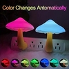 3 packs Cute Mushroom Night Light with Dusk to Dawn Sensor - 7 Color LED Plug-in Lamp for Kids