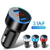 3.1A Car Charger Mobile Phone Fast Charging Adapter in Car with LED Display Quick Charge Dual USB Car Charger Universal for Xiaomi Samsung For iPhone 11 Pro 7 8 Plus Mobile Phone Adapter Car Charger Lightinthebox