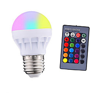 3W E27 LED RGB LED Light Bulb with IR Remote Control Pop Lamp Color Changing AC 85-265V 16 colors changing LED Bulbs Tubes Lightinthebox