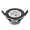 3W LED Ceiling Light with 3 LEDs and Black Circle in Round Feature