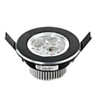 3W LED Ceiling Light with 3 LEDs and Black Circle in Round Feature