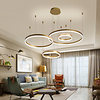 4-Lights LED 110W Ring Circle Chandelier LED Modern Pendant Lights Gold Coffee for Living Room Bar Room Office 4 Layers Dimmable with Remote Control ONLY DIMMABLE WITH REMOTE CONTROL Lightinthebox