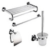 4-packed Contemporary Brass Bath Accessories Set, Towel Bar/Bathroom Shelf/Roll Holder/Brush Holder