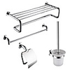 4-packed Modern Solid Brass Bath Accessories Set, Towel Bar/Bathroom Shelf /Roll Holder/Brush Holder