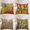 4 pcs Linen Pillow Cover,  Floral FloralPlants Rustic Square Traditional Classic Cotton / Faux Linen Home Sofa Decorative Outdoor Cushion for Sofa Couch Bed Chair Lightinthebox