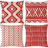 4 pcs Pillow Cover,  Geometric Rustic Square Traditional Classic Home Sofa Decorative Faux Linen Cushion for Sofa Couch Bed Chair Lightinthebox