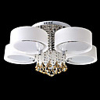 40W 10-Light Elegant Crystal Flush Mount Light with Glass Shade