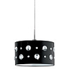 40W Chic Pendant Light with Sparkling Round Crystal Beads Embedded Fabric Shades