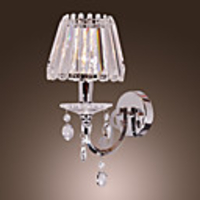 40W Contemporary Crystal Wall Light with 1 Light in Candle Feature