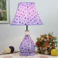 40W Cute Table Light with Elegant Fabric Shade Heart-Shaped Spots Milk Bottle