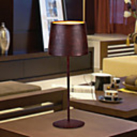 40W Elegant Paiting Table Lamp with Leather Shade