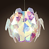 40W Glass Artistic Pendent Light with Fabric Shade
