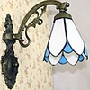 40W Mediterranean style Tiffany blue and white Magnolia flower Wall Lamps - 1 Lights