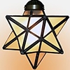 40W Mediterranean-style Tiffany Five-pointed star shape Frosted glass Pendant Lights - 1 Light