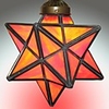 40W Mediterranean style Tiffany Red Five-pointed star shape Pendant Lights - 1 Light