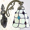 40W Mediterranean style Tiffany Seashells color Grid Pattern With Gems Wall Lamps - 1 Lights