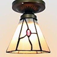 40W Mediterranean style Tiffany With precious stones Polygon Ceiling Lights - 1 Lights