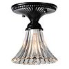 40W Minimalist Ceiling Light with Glass Floral Down Shade